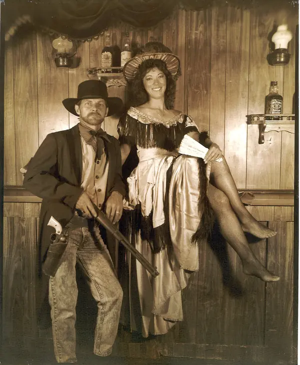 Grumpy and Warmheart dressed in Old West attire